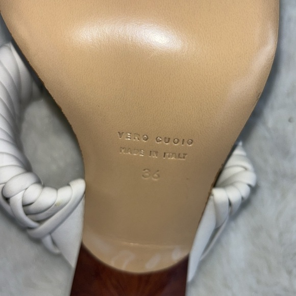 EUC GIA/RHW Sandal Open Toe Slide Mule White EU 36 Retails $370 Leather Braided - Picture 8 of 10